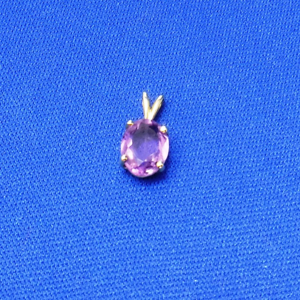 Pendant, Faceted Amethyst, 14K Gold, 1g